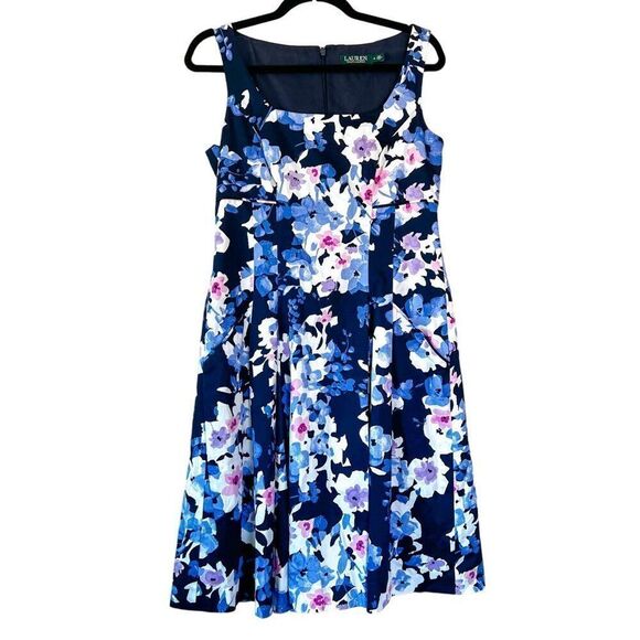 Ralph Lauren Shift Floral Sleeveless Dress with Pockets Size 8 - Picture 1 of 7